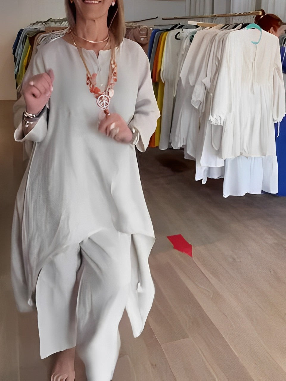 Buksedress i lin