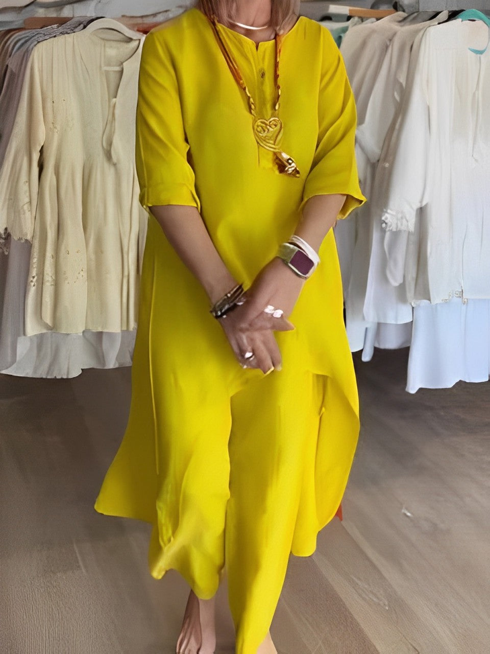 Buksedress i lin