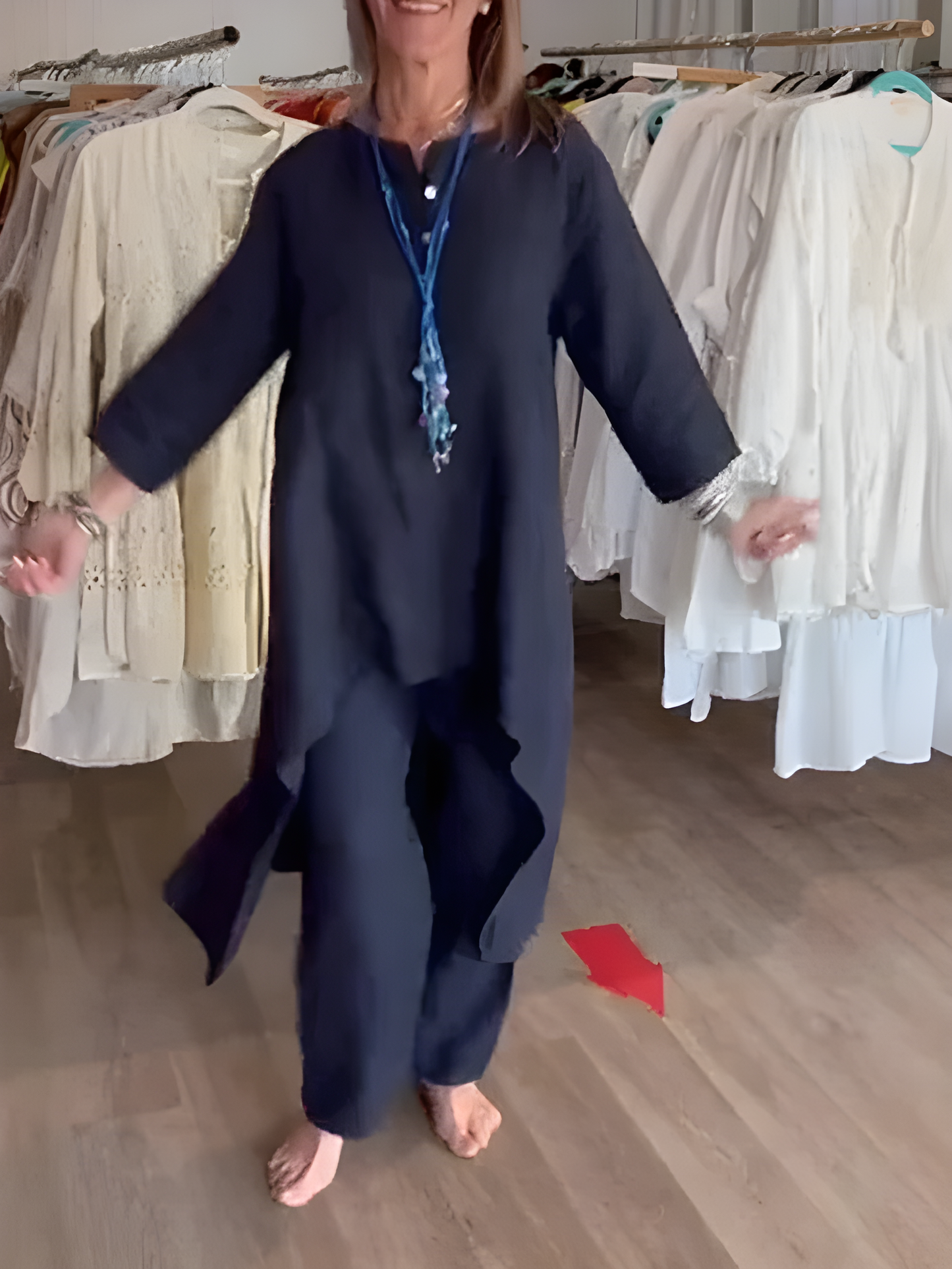 Buksedress i lin