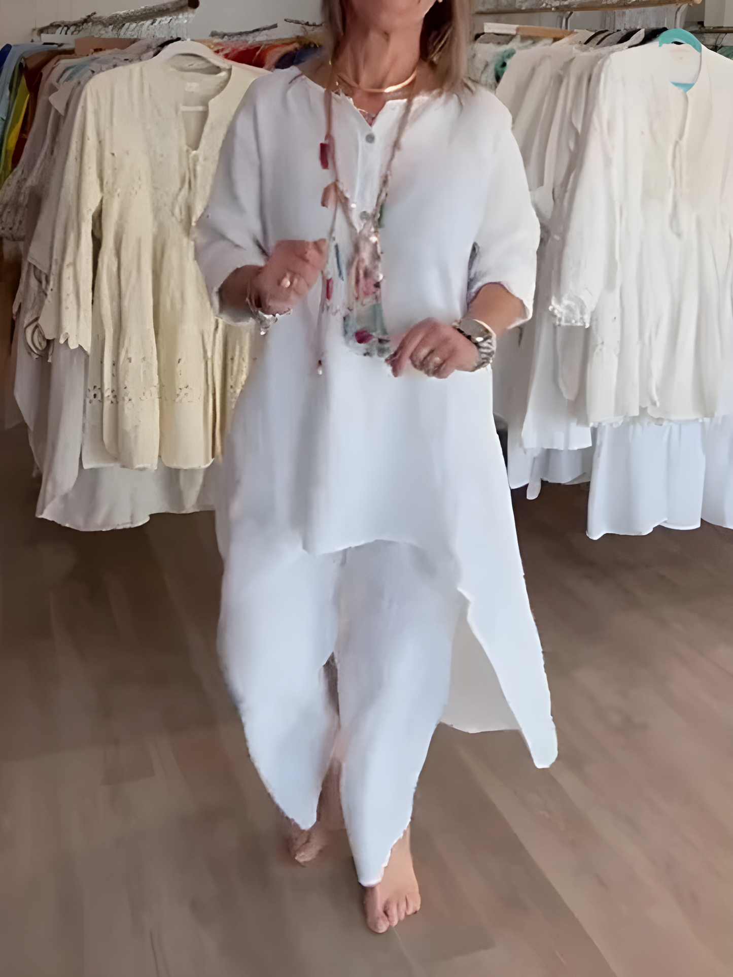 Buksedress i lin